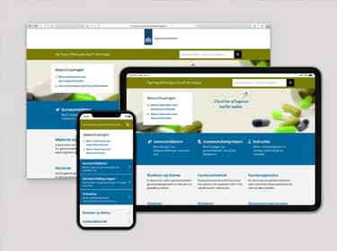 De foto toont een afbeelding van de website Farmacotherapeutisch Kompas